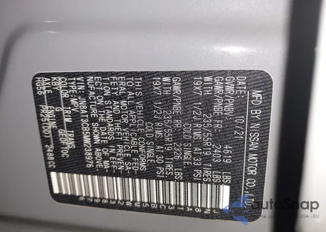 2021 Nissan Rogue Sl Intelligent Awd из США, поврежденный, VIN JN8AT3CB5MW238976